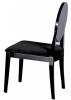 Set of Two Black Upholstered Velvet Dining Side Chairs