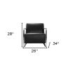 Modern Black Leather And Chrome Accent Chair