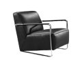 Modern Black Leather And Chrome Accent Chair