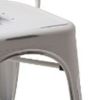 Set of Two White Metal Slat Back Dining Side Chairs