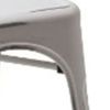 Set of Two White Metal Slat Back Dining Side Chairs