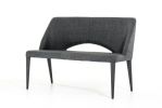 45" Gray Upholstered Linen Blend Bench