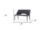 45" Gray Upholstered Linen Blend Bench