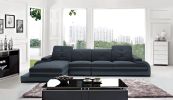 32" Bonded Leather  Fabric  And Wood Sectional Sofa