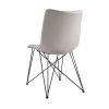 Set of Two Gray And Black Upholstered Faux Leather Dining Side Chairs