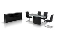 30" Mdf  Steel  And Glass Dining Table