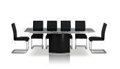 30" Mdf  Steel  And Glass Dining Table