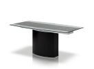 30" Mdf  Steel  And Glass Dining Table