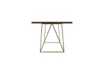 30" Tobacco Veneer  Mdf  And Antique Brass Dining Table