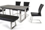 Set of Two Black And Silver Upholstered Dining Side Chairs