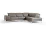48" Grey Eco Leather  Wood  Steel  And Foam Sectional Sofa