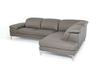 48" Grey Eco Leather  Wood  Steel  And Foam Sectional Sofa
