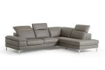 48" Grey Eco Leather  Wood  Steel  And Foam Sectional Sofa