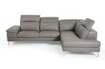 48" Grey Eco Leather  Wood  Steel  And Foam Sectional Sofa