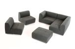 Gray Modular L Shaped Five Piece Sofa and Chaise Sectional