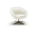 29" White Bonded Leather  Foam And Steel Accent Chair