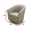 33" Grey Eco Leather  Foam  And Steel Accent Chair