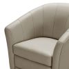 33" Grey Eco Leather  Foam  And Steel Accent Chair