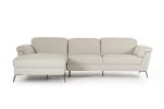 37" Light Grey Eco Leather  Foam  Steel  And Wood Sectional Sofa