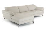 37" Light Grey Eco Leather  Foam  Steel  And Wood Sectional Sofa