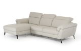 37" Light Grey Eco Leather  Foam  Steel  And Wood Sectional Sofa