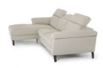 37" Light Grey Eco Leather  Foam  Steel  And Wood Sectional Sofa
