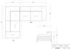 37" Light Grey Eco Leather  Foam  Wood  And Metal Sectional Sofa