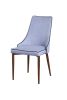 Blue And Brown Upholstered Fabric Dining Side Chair