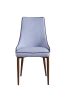 Blue And Brown Upholstered Fabric Dining Side Chair