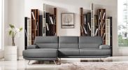 32" Grey Fabric  Foam  Wood  And Steel Sectional Sofa