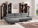 32" Grey Fabric  Foam  Wood  And Steel Sectional Sofa