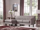 32" Plastic  Foam  Wood  And Fabric Sofa And Ottoman Set