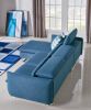 37" Blue Fabric  Foam  Wood  And Steel Sectional Sofa