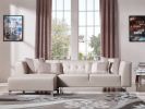 29" Metal  Foam  Wood  And Leatherette Sectional Sofa