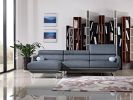38" Blue Fabric  Foam  Wood  And Steel Sectional Sofa