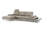 34" Grey Foam  Steel  Wood  And Veneer Sectional Sofa