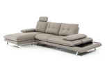 34" Grey Foam  Steel  Wood  And Veneer Sectional Sofa