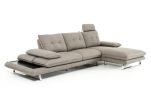 34" Grey Fabric  Foam  Wood  And Steel Sectional Sofa