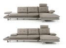 34" Grey Fabric  Foam  Wood  And Steel Sectional Sofa