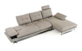 34" Grey Fabric  Foam  Wood  And Steel Sectional Sofa
