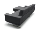 33" Dark Grey Fabric  Foam  Wood  And Steel Sectional Sofa