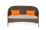 31" Brown Mesh  Aluminum  And Glass Sofa Set