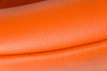 28" Orange Leatherette And Metal Accent Chair