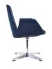 35" Blue Fabric  Polyester  And Aluminum Accent Chair