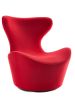 31" Red Fabric  Polyester  And Wood Accent Chair