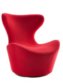 31" Red Fabric  Polyester  And Wood Accent Chair