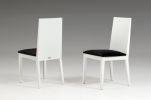 Set of Two Black And White Upholstered Fabric Dining Side Chairs