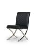 Black And Silver Upholstered Faux Leather Dining Side Chair