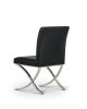 Black And Silver Upholstered Faux Leather Dining Side Chair