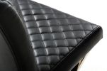 Black And Silver Upholstered Faux Leather Dining Side Chair